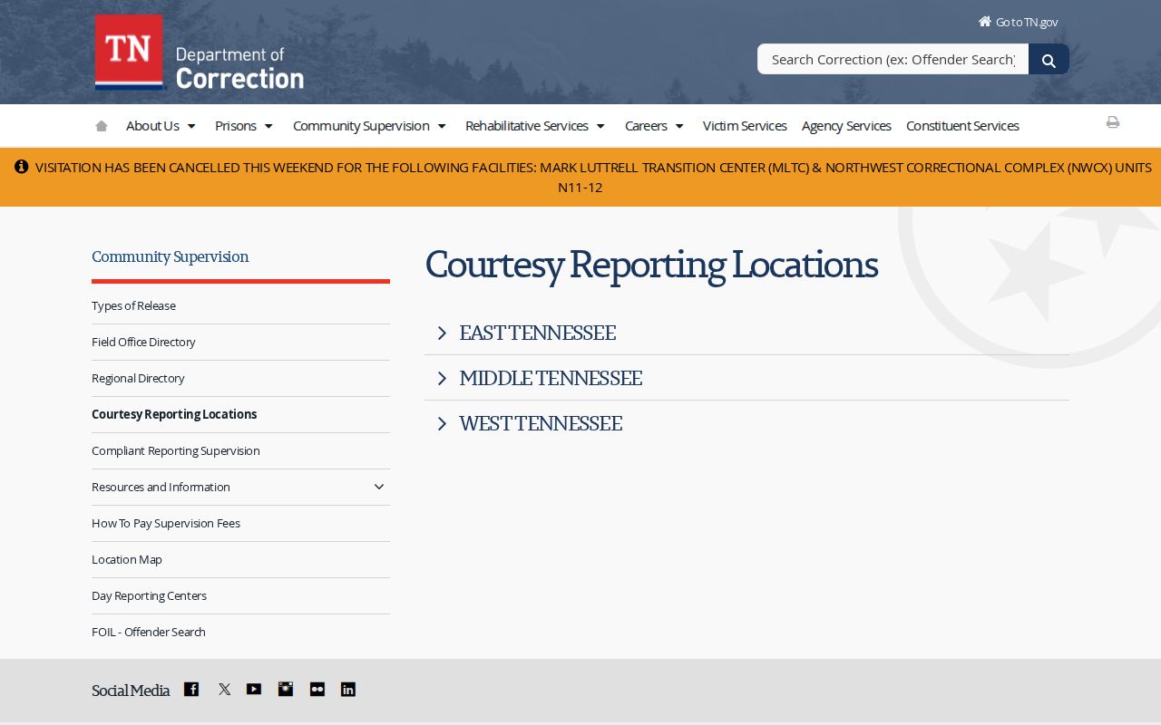 Decatur County arrest warrant information: Tennessee DOC courtesy-reporting location entry